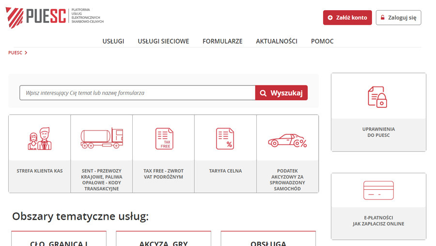 Rejestracja w portal PUESC